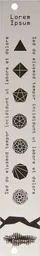 A small rectangular silver blank panel with black geometric shapes | Lorem Ipsum by Noise Engineering