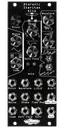 Ataraxic Iteritas Alia module in black with UFO icon. 7 knobs on top, two switches on the right, and jacks on the bottom.  Oscillator platform in 10HP | Noise Engineering