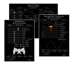 Noise Engineering Bundle 1 containing Basimilus Iteritas, Cursus Vereor, and Desmodus plugins