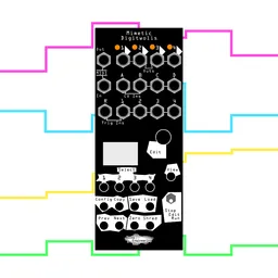 Mimetic Digitwolis with colorful lines behind it