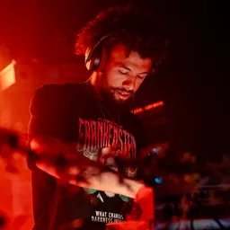 echoes performing in a foggy club with red lights