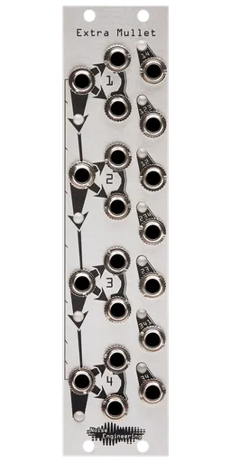 Combining buffered multiple Eurorack module in silver | Extra Mullet by Noise Engineering