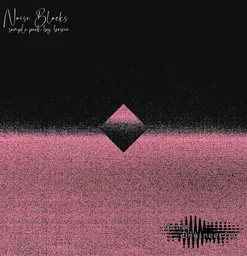 Pink and black background with a diamond in the middle, the Noise Engineering Logo, and text that says "noise blocks sample pack by boscio" | Inspiring sample pack from composer Boscio and Noise Engineering