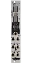 Polyrhythmic voltage-controlled clock divider and multiplier for Eurorack in silver. Module has two 7-seg screens, a switch, encoder, and six jacks. | Fractio Solum by Noise Engineering