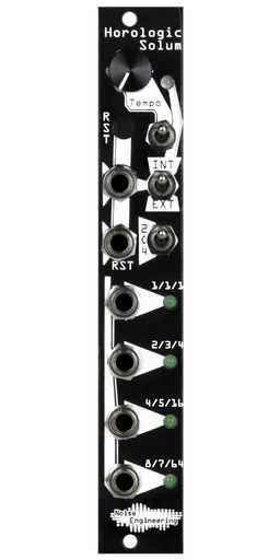 Clock generator/divider with four outputs for Eurorack in black | Horologic Solum by Noise Engineering