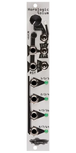 Clock generator/divider with four outputs for Eurorack in silver | Horologic Solum by Noise Engineering