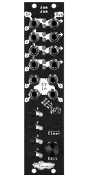 Four-channel trigger/gate/clock processor with three modes for Eurorack in black | Jam Jam by Noise Engineering