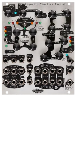 Complex Eurorack voice with internal modulation matrix in silver | Loquelic Iteritas Percido by Noise Engineering