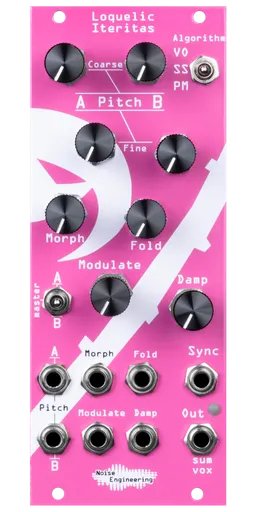 Limited edition pink Loquelic Iteritas oscillator by Noise Engineering