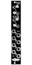 Quant Gemi black Eurorack module with four 3-octave switches on top and jacks on the bottom | Noise Engineering