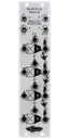 Quantus Ampla silver VCA Eurorack module with amplify/attenuate switches at top and jacks on bottom | Noise Engineering