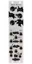 Seca Ruina distortion Eurorack module with industrial art connecting three knobs and LEDs at top with jacks at bottom with silver panel | Noise Engineering