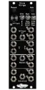 Vice Virga sequential switch Eurorack module with momentary, knob and behavior switches on top and jacks and LEDs on bottom with black panel | Noise Engineering