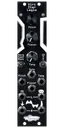 Virt Iter Legio 6 hp Eurorack oscillator and DSP platform in black with knobs, LEDs, and switches on top and jacks on bottom | Noise Engineering