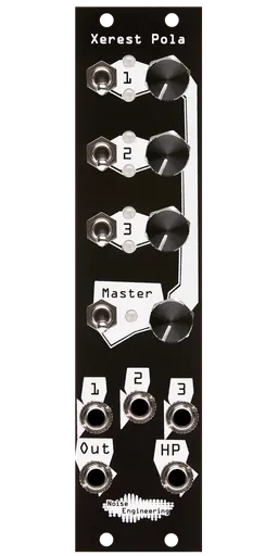 Xerest Pola lunchbox stereo mixer for Eurorack with headphone out in black | Noise Engineering