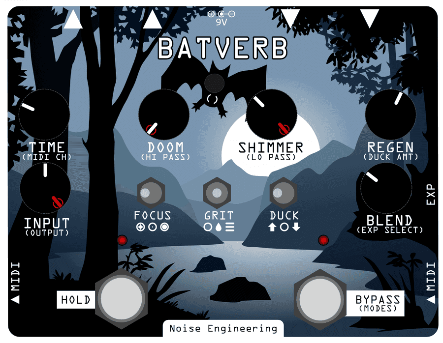 Batverb's knob and switch positions for the Gated Slap patch