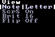 The display settings submenu