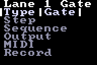A lane's config screen with its output set to gates