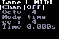 The MIDI tab of a note lane's config