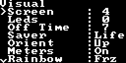 Xer Mixa's visual config screen