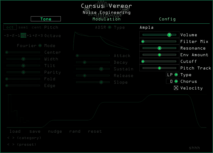 Cursus Vereor's filter controls highlighted