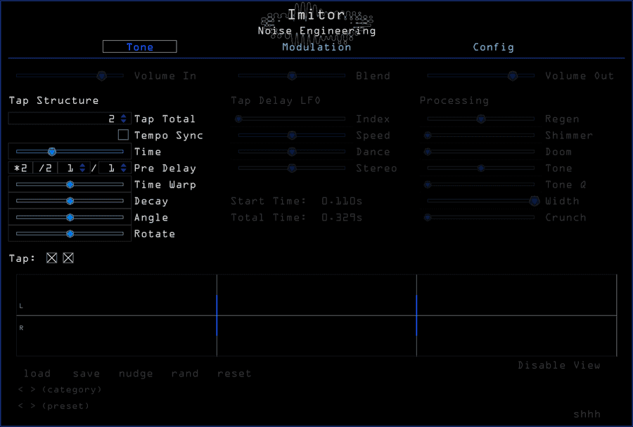 Imitor's tap controls