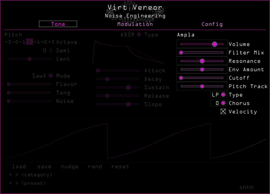 Virt Vereor's filter controls highlighted
