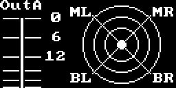 Illustration of Xer Mixa's main meter screen in quad mode