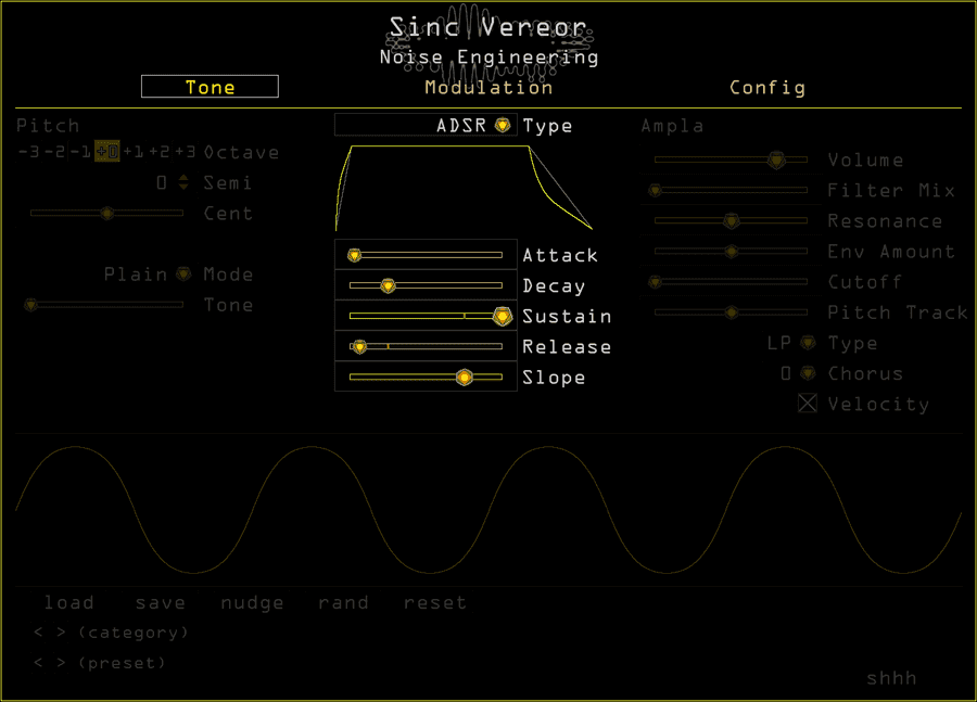 Loquelic Vereor's envelope controls highlighted