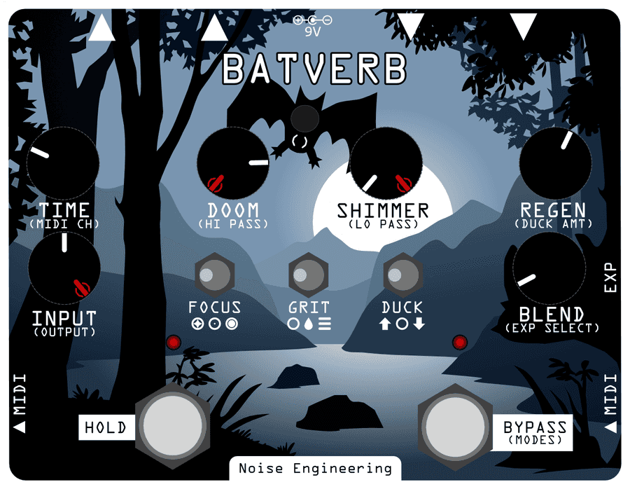 Batverb's knob and switch positions for the Pseudo Sub patch