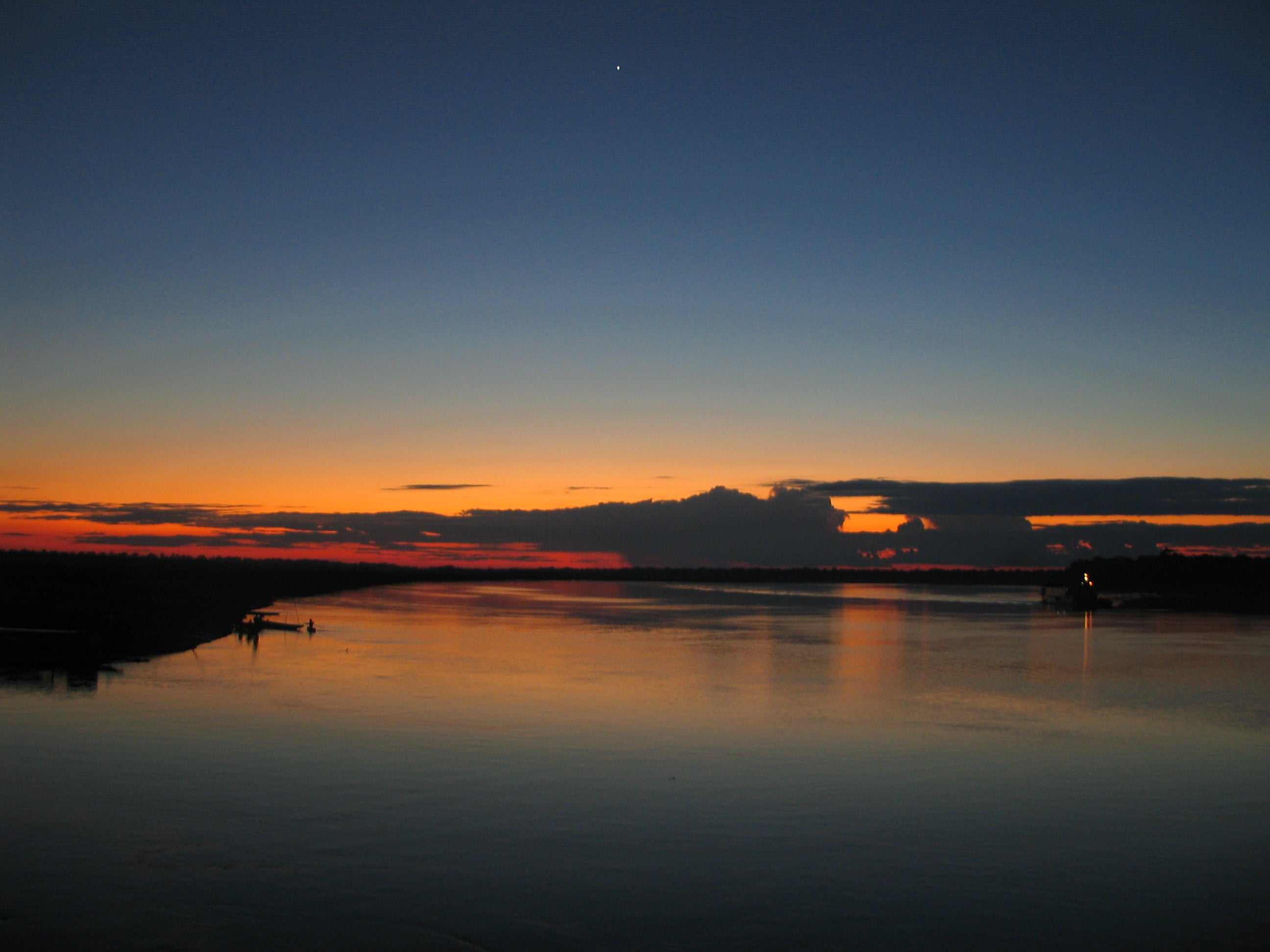 Sunset at the headwaters of the Amazon River.