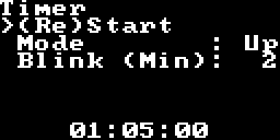 Xer Mixa's timer config screen