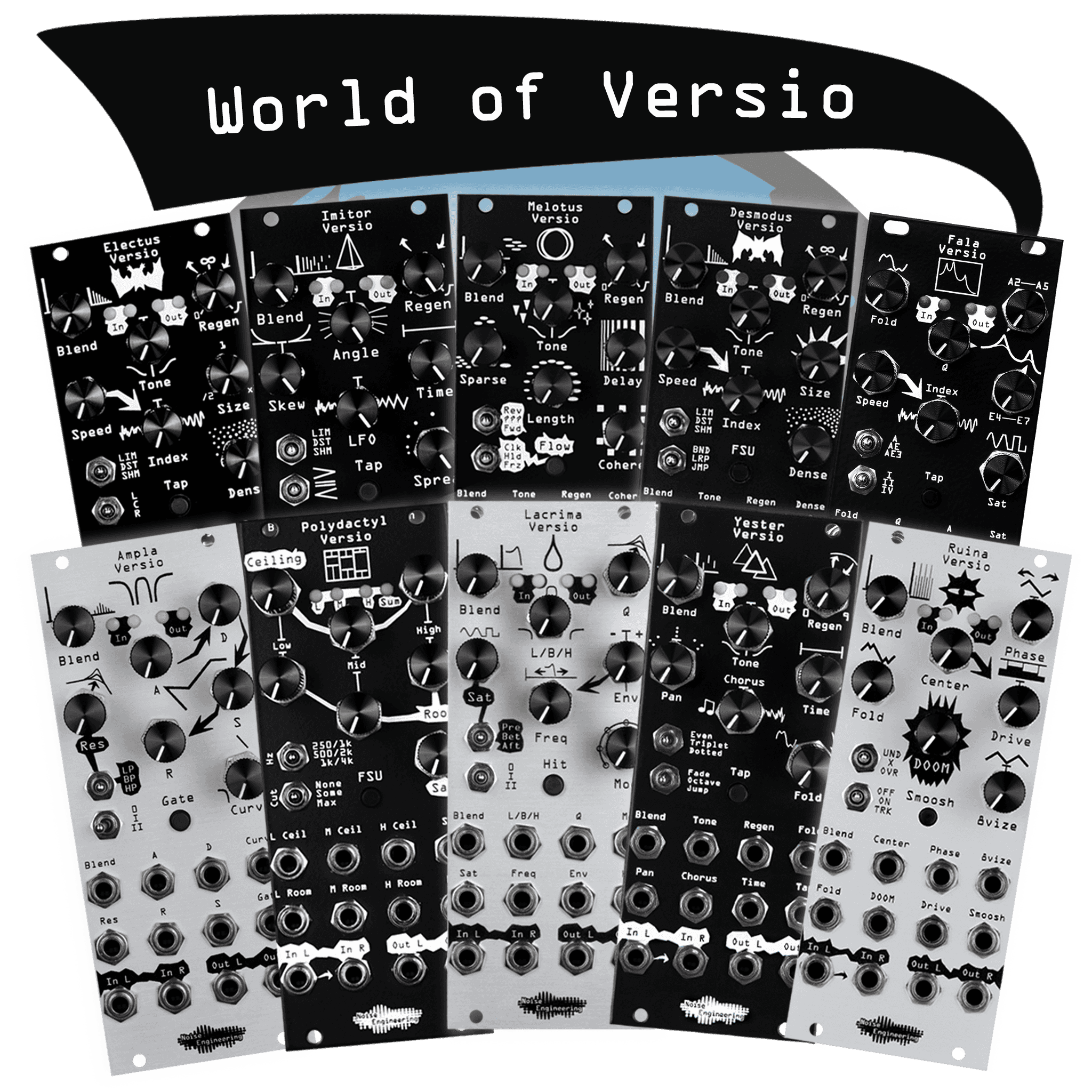 All Versio panels with text that says World of Versio