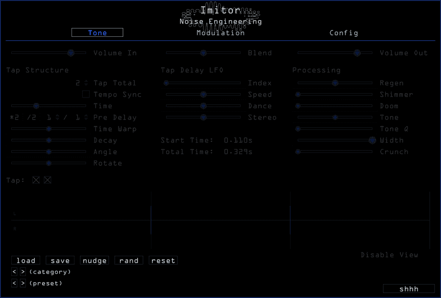 Imitor's preset manager