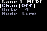 The MIDI tab of a quantizer lane's config