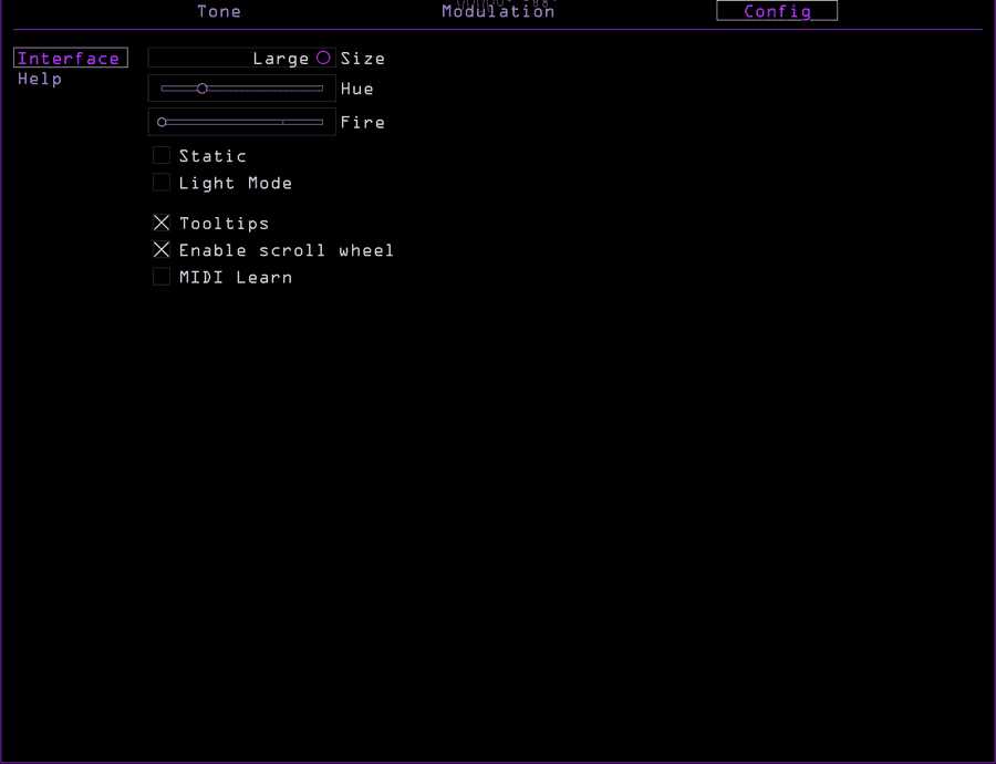 The interface page